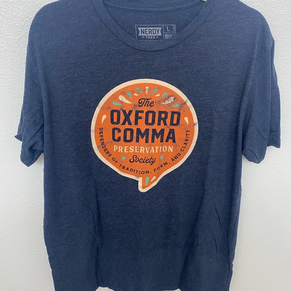 Nerdy Tees Oxford Comma Society T-Shirt